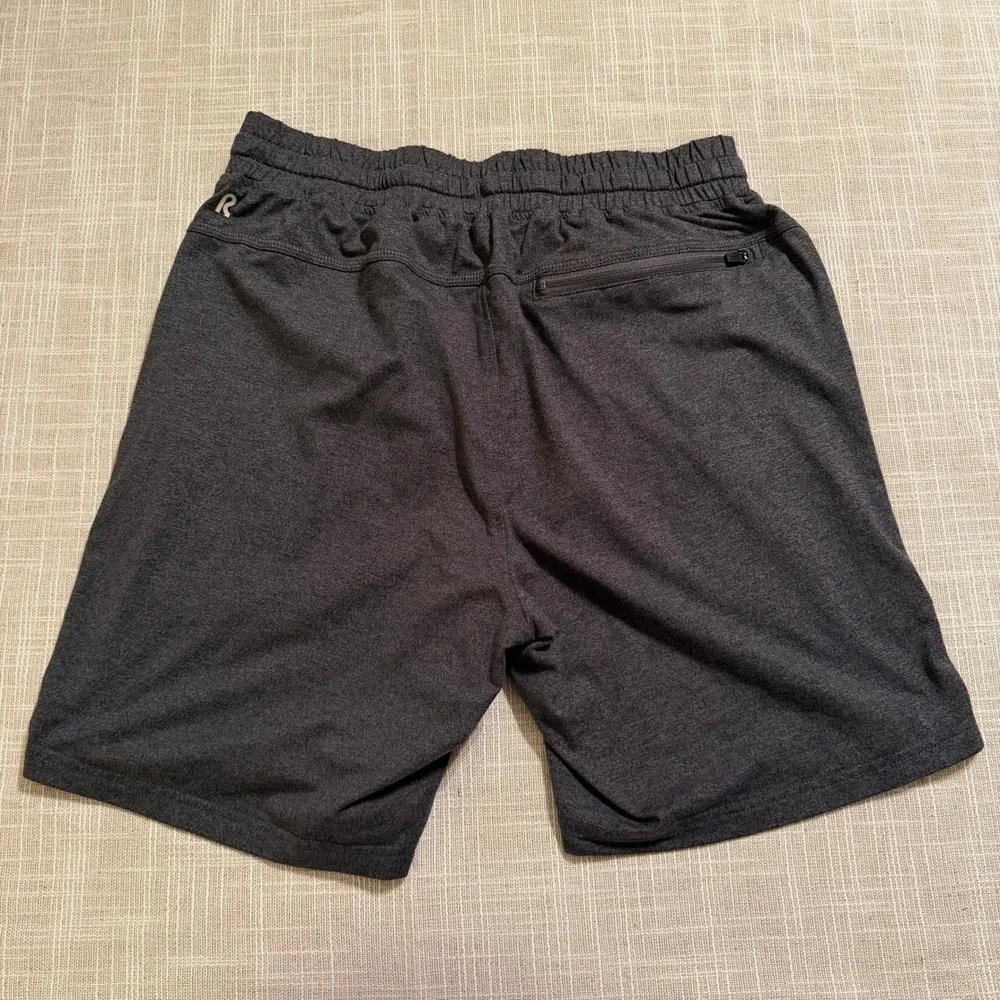 Right of Way Mens Charcoal Heather Athletic Performance Shorts‎ Small Drawstring